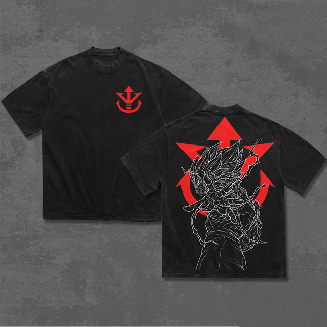 Vegeta Dragon Ball Anime Washed T-Shirt 100%