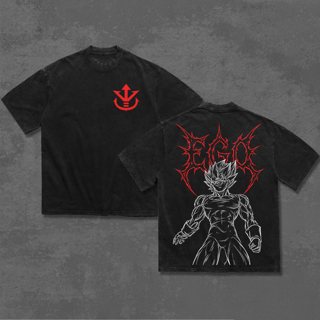 Vegeta Majin Dragon Ball Z Anime Washed T-Shirt 100%
