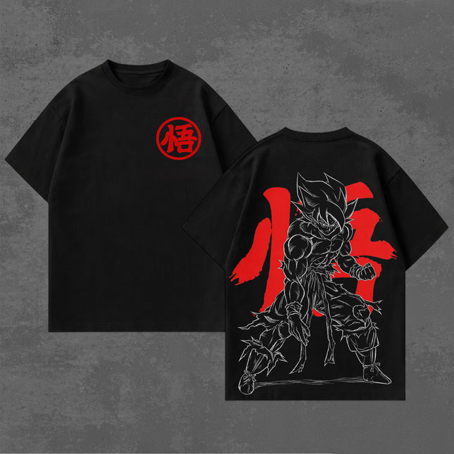 Son Goku Dragon Ball Z Anime Washed T-Shirt 100%
