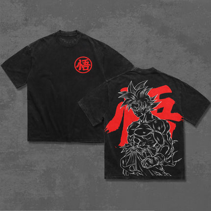 Son Goku Ultra instinct Dragon Ball Super Anime Washed T-Shirt 100%