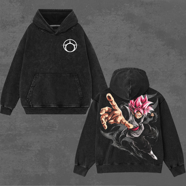 Black Goku Dragon Ball Super Anime Washed T-Shirt 100%
