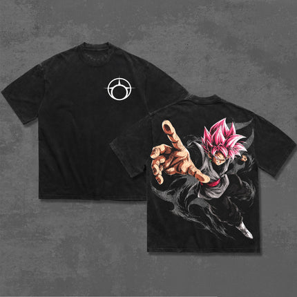 Black Goku Dragon Ball Super Anime Washed T-Shirt 100%