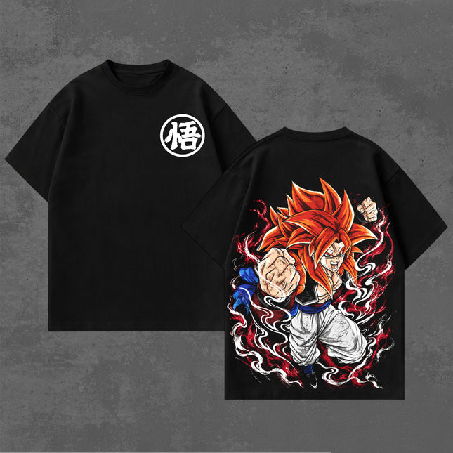 Gogeta Dragon Ball Z Anime Washed T-Shirt 100%