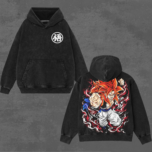 Gogeta Dragon Ball Z Anime Washed T-Shirt 100%