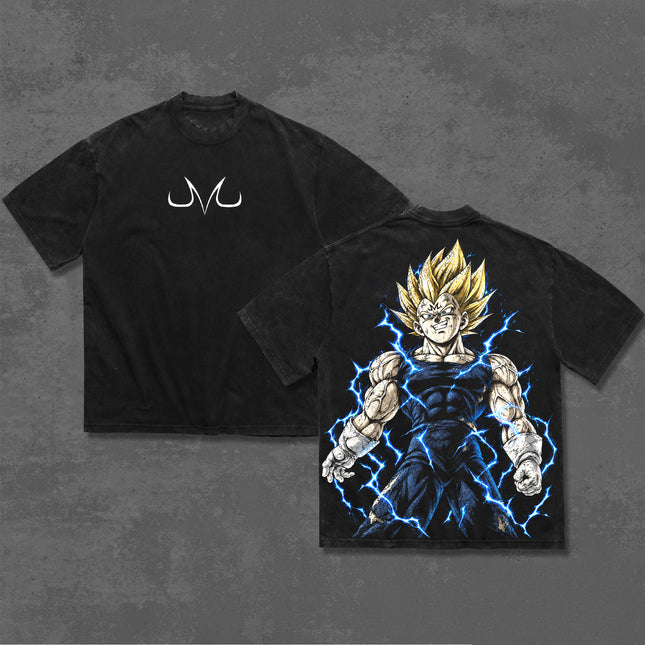 Majin Vegeta Dragon Ball Z Anime Washed T-Shirt 100%