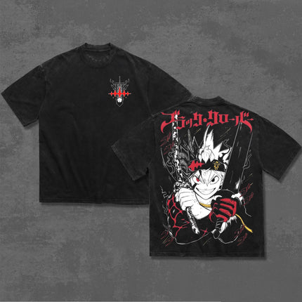 Asta Black Clover Anime Washed T-Shirt, Hoodie 100%
