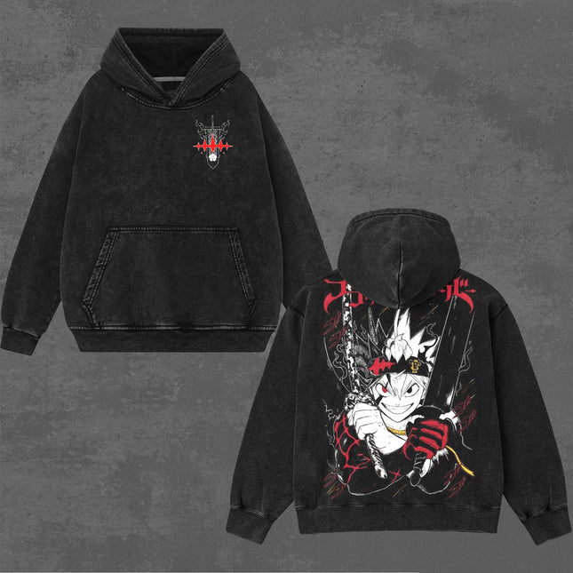 Asta Black Clover Anime Washed T-Shirt, Hoodie 100%